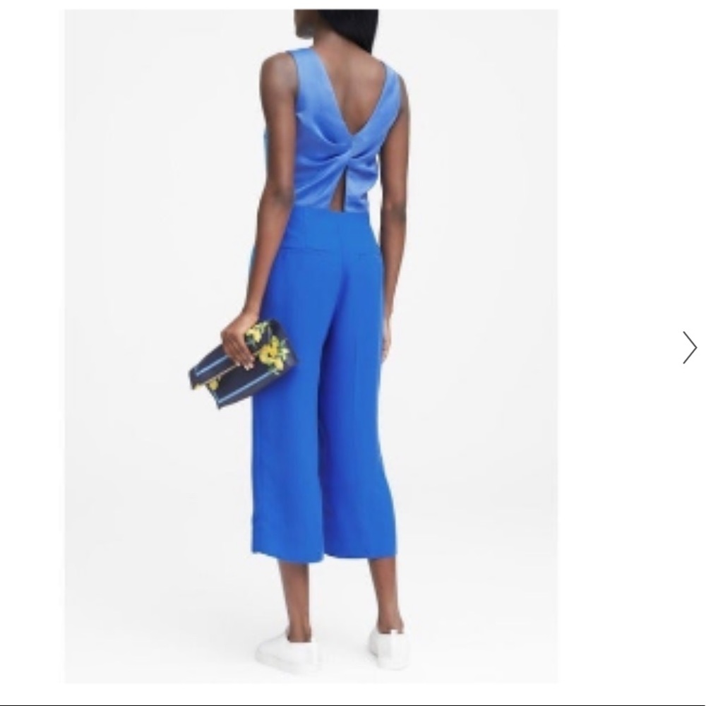 Banana Republic Blue Twist Back Jumpsuit